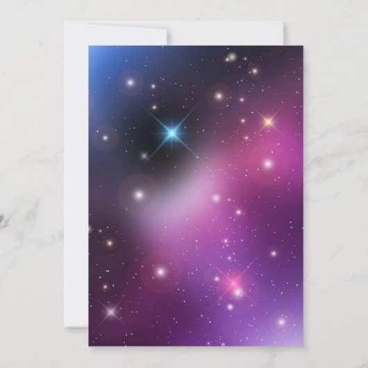 Twinkle Little Star Lila Gold Moon Babydusche Einladung (Rückseite)