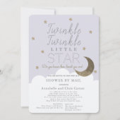 Twinkle Little Star Lilac Baby Dusche von Mail Einladung (Vorderseite)