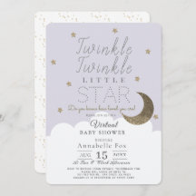 Twinkle Little Star Lilac Virtual Baby Dusche