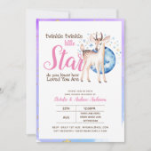 Twinkle Little Star Little Deer Pink Gold Moderne Einladung (Vorderseite)