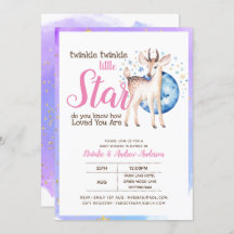 Twinkle Little Star Little Deer Pink Gold Moderne