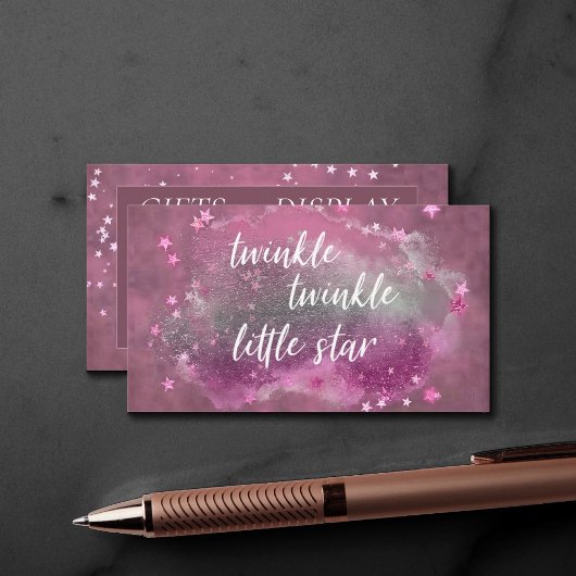 Twinkle Little Star | Mauve Pink Gray Gift Display Begleitkarte
