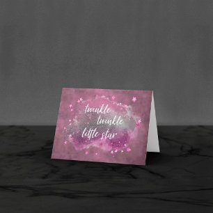 Twinkle Little Star Mauve Pink Silver Gray Foto Dankeskarte