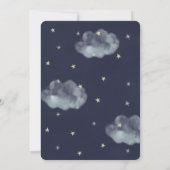 Twinkle Little Star Midnight Blue Baby Dusche Einladung (Rückseite)