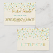 Twinkle Little Star Mint Gold Book Request Card Begleitkarte (Vorne/Hinten)