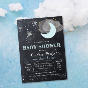 Twinkle Little Star Mond Baby Shower Einladung