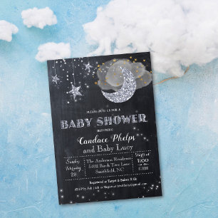 Twinkle Little Star Mond Baby Shower Einladung