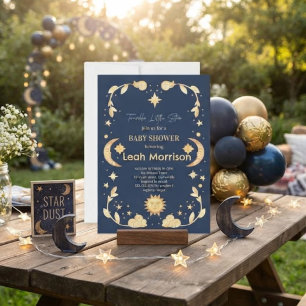 Twinkle Little Star Mond & Sterne Babyparty Einladung