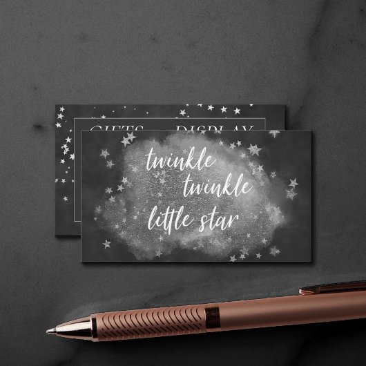 Twinkle Little Star | Monochrome graue Giftdarstel Begleitkarte