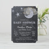 Twinkle Little Star Moon Kinderdusche Einladung (Stehend Vorderseite)