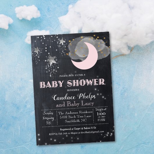 Twinkle Little Star Moon Kinderdusche Einladung