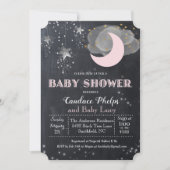 Twinkle Little Star Moon Kinderdusche Einladung (Vorderseite)