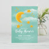 Twinkle Little Star Moon Niedlich Baby Dusche Invi Einladung (Stehend Vorderseite)