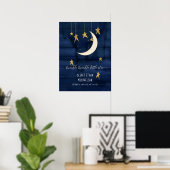 Twinkle Little Star Navy Baby Kinderzimmer Birth S Poster (Heimbüro)