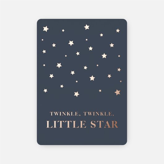 Twinkle Little Star Navy Blue Boy Baby Dusche Folieneinladung