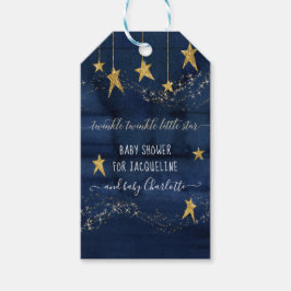 Twinkle Little Star Navy Blue Gold Baby Boy Dusche Geschenkanhänger