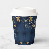 Twinkle Little Star Navy Blue Gold Boy Baby Dusche Pappbecher (Links)