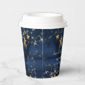 Twinkle Little Star Navy Blue Gold Boy Baby Dusche Pappbecher (Rechts)