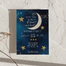 Twinkle Little Star Navy Blue Moon Boy Baby Dusche