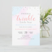 Twinkle Little Star Neutral Girl & Boy Geburtstag Einladung (Stehend Vorderseite)