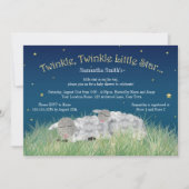 Twinkle Little Star Niedliche Schafsdusche Einladung (Vorderseite)