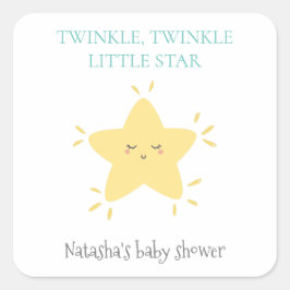 Twinkle Little Star Niedliches Kinderzimmer Rhyme  Quadratischer Aufkleber