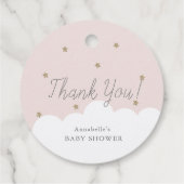 Twinkle Little Star Pink Baby Dusche Danke Geschenkanhänger (Rückseite)
