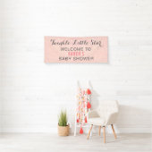 Twinkle Little Star Pink Baby Dusche Personalisier Banner (Insitu)