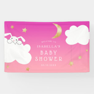 Twinkle Little Star Pink Baby Dusche Willkommen Banner
