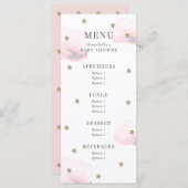 Twinkle Little Star Pink Baby Duschmenü Menükarte (Vorne/Hinten)