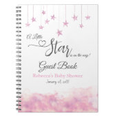 Twinkle Little Star Pink Baby Shower Guest Book Notizblock (Vorderseite)
