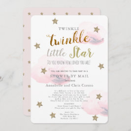 Twinkle Little Star Pink Cloud Baby Dusche per Mai Einladung