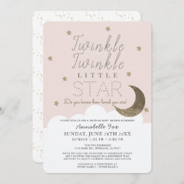 Twinkle Little Star Pink Drive-by-Baby-Dusche Einladung