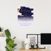 Twinkle Little Star Pink Erster Geburtstag Willkom Poster (Heimbüro)