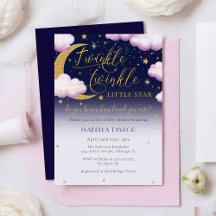 Twinkle Little Star Pink Girl Babydusche