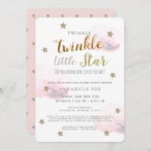 Twinkle Little Star Pink Girl Drive-by Baby Shower