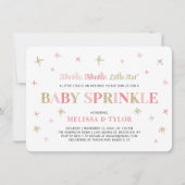 Twinkle Little Star Pink & Gold Baby Sprinkle Einladung (Vorderseite)