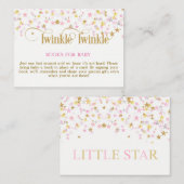Twinkle Little Star Pink Gold Book Request Card Begleitkarte (Vorne/Hinten)