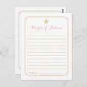 Twinkle Little Star Pink Gold Kinderduschempfehlun Postkarte (Vorne/Hinten)