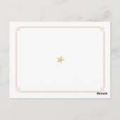 Twinkle Little Star Pink Gold Kinderduschempfehlun Postkarte (Rückseite)