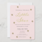 Twinkle Little Star Pink Kinderdusche Einladung (Vorderseite)