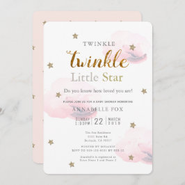 Twinkle Little Star Pink Kinderdusche Einladung
