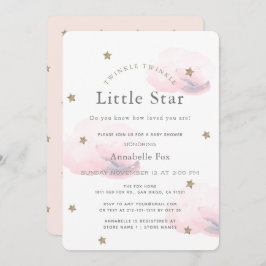 Twinkle Little Star Pink Kinderdusche Einladung