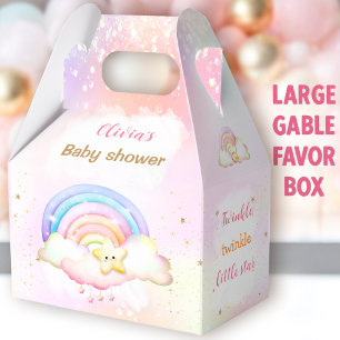 Twinkle Little Star Rainbow Baby Dusche groß Geschenkschachtel