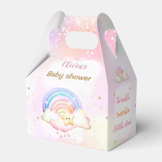 Twinkle Little Star Rainbow Baby Dusche Klein Geschenkschachtel (Vorderseite)