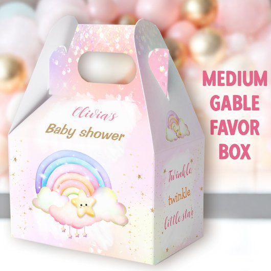 Twinkle Little Star Rainbow Baby Dusche Medium Geschenkschachtel