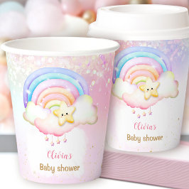 Twinkle Little Star Rainbow Baby Dusche Pappbecher