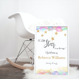 Twinkle Little Star Rainbow Bubbles Baby Dusche Banner