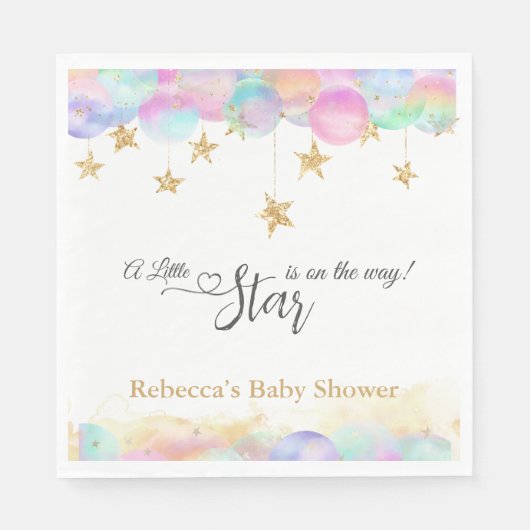 Twinkle Little Star Rainbow Bubbles Baby Dusche Serviette (Vorderseite)