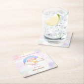 Twinkle Little Star Rainbow Girl Baby Shower Rechteckiger Pappuntersetzer (Vor Ort)